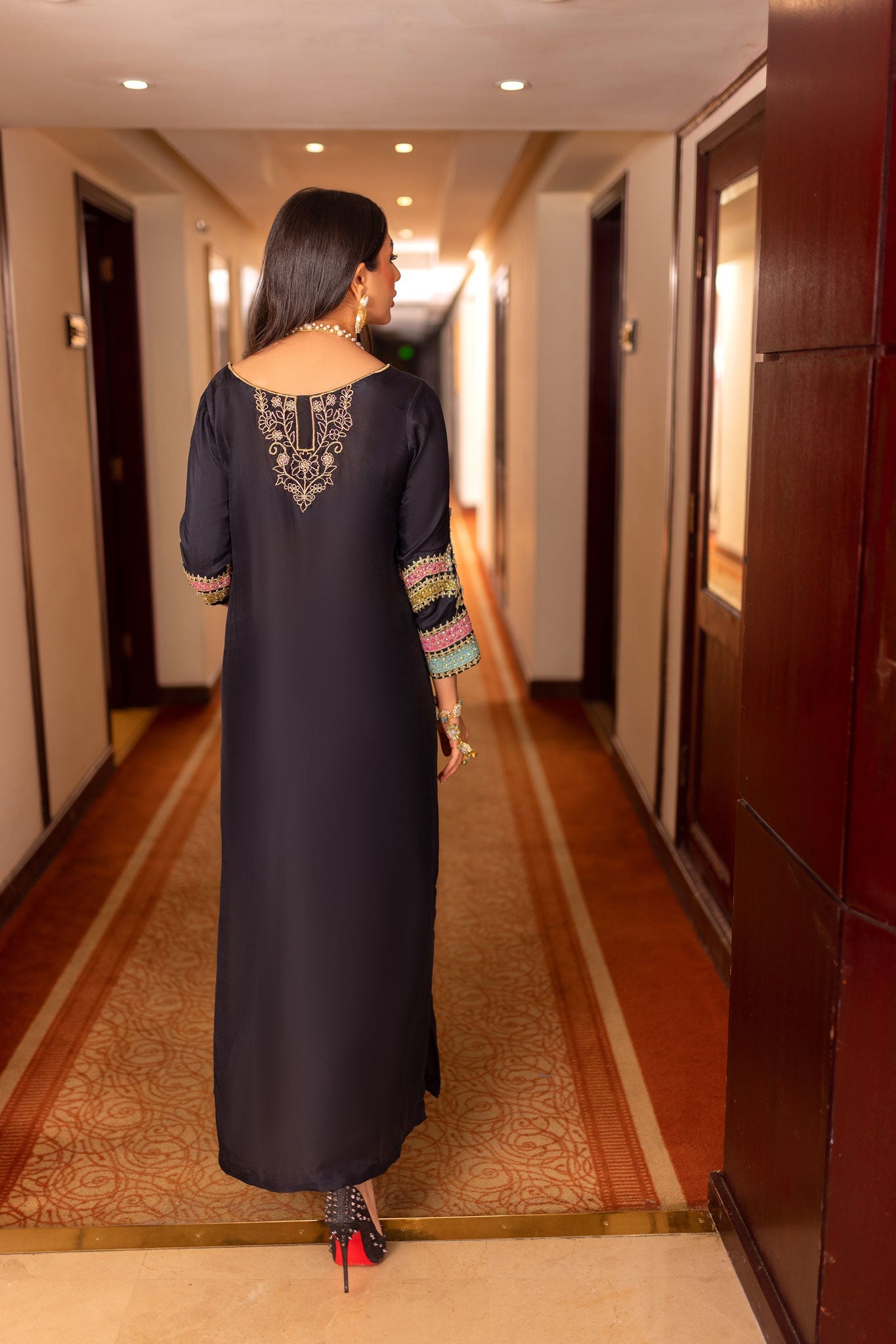 white christmas dresses Black Amour Satin Maxi Dress main image 1