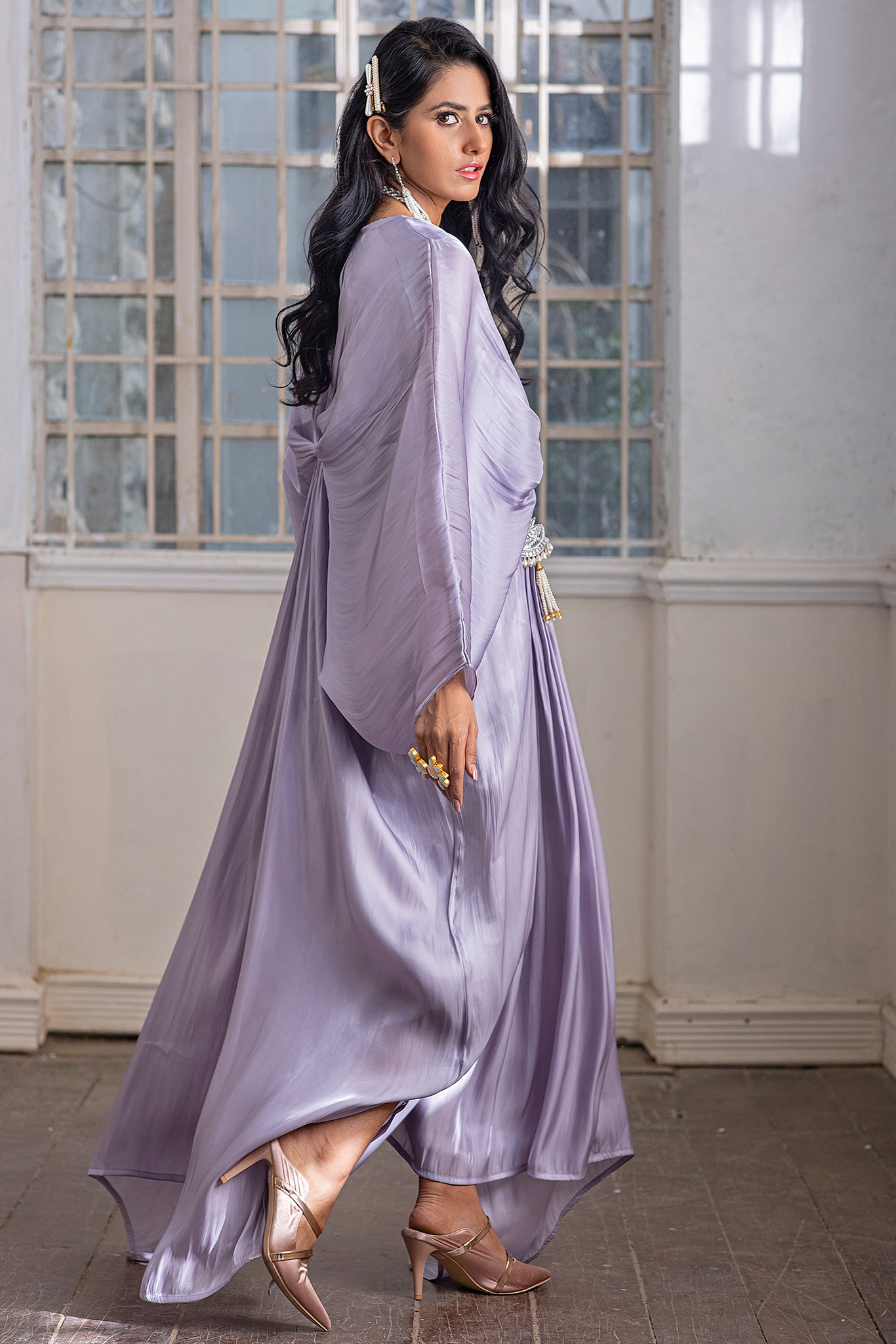 Charlotte Shimmer Silk Kaftan