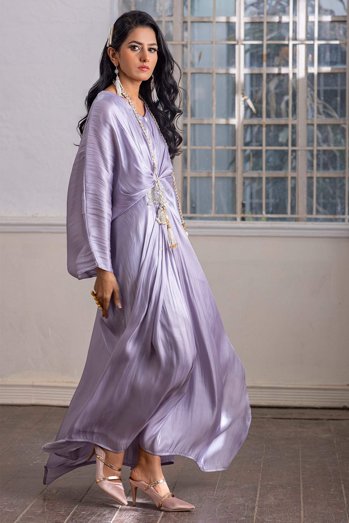 Embroidery Purple Caftan Dress Wrap Medieval Dress, Winter Fairy Dress, Wool Maxi Kaftan Dress, Long Modest Embroidery Purple Caftan Dress Wrap Medieval Dress, Winter Fairy Dress, Wool Maxi Kaftan Dress, Long Modest