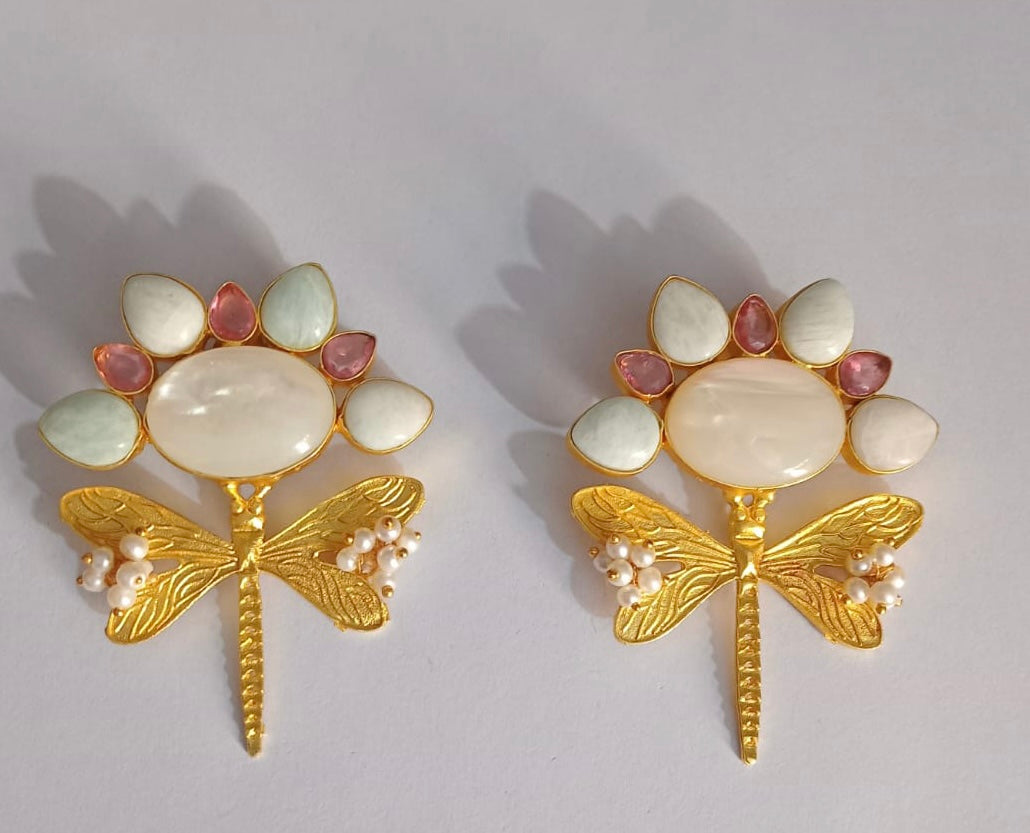 Lotus Gold Plated Earrings