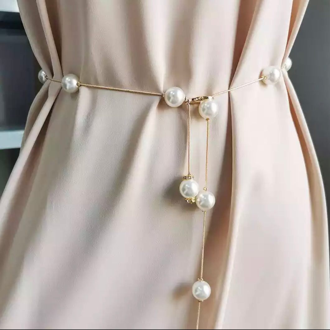 Golden Waist Chain With Pearls