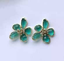 Load image into Gallery viewer, Crystal Flower Earing Designs
