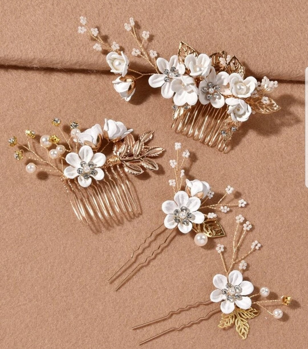 Blossom into Beauty with the White Floral Hair Clips