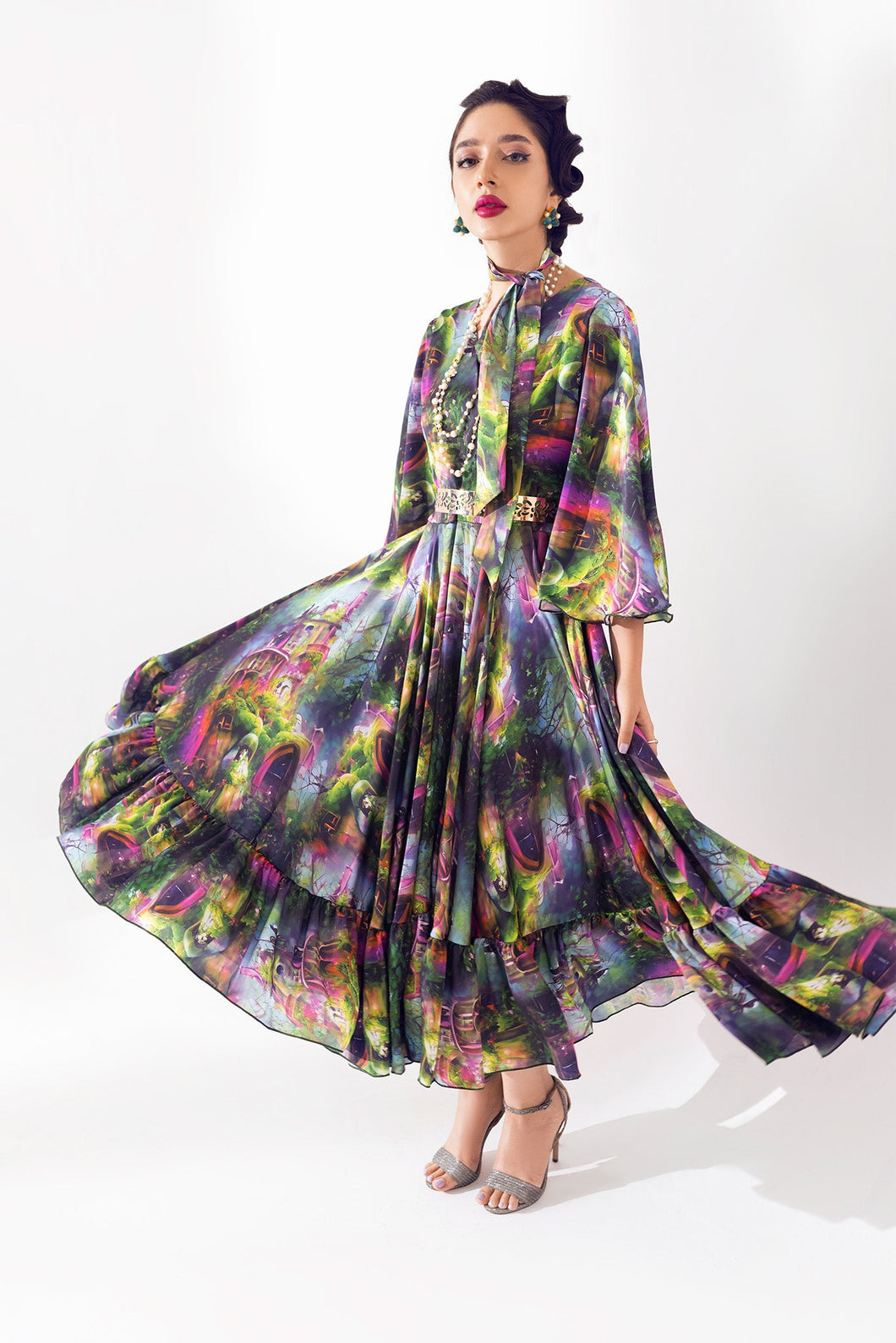 Forest Multi Color Long Frock