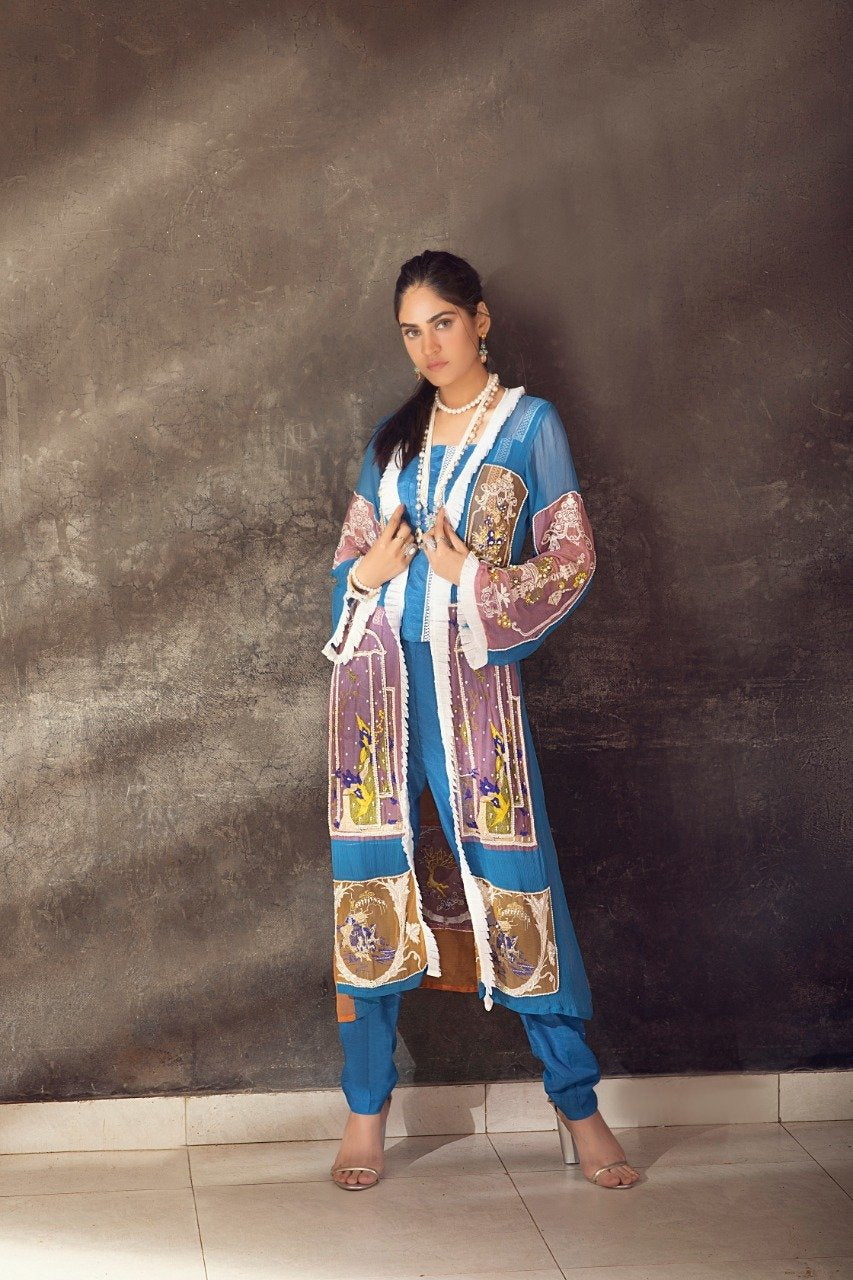 Kiran Hand Embroidered Coat Dress